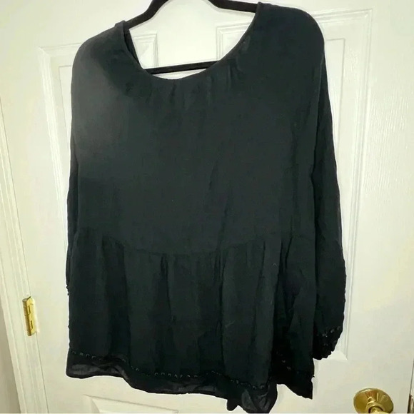 EUC Old Navy Boho Tassel-Tie Swing Top, Size 2X (20/22), Deep Black - Picture 8 of 11